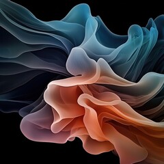 Poster - Translucent jellylike textures abstract waves digital art vivid colors modern design creative inspiration