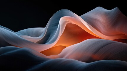 Poster - Dynamic abstract glowing vortexes overlapping in a dark environment digital art futuristic concept