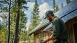 © Soulin7 - A technician performing final quality checks on a solar-powered off-grid cabin, ensuring reliability