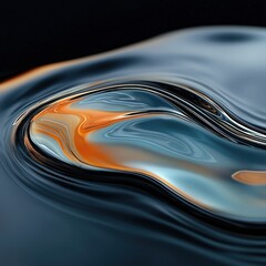 Poster - Abstract ripples in metallic tones creating a liquid effect modern art display gallery environment artistic viewpoint