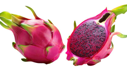 Wall Mural - dragon fruit isolated on white  transparent background PNG