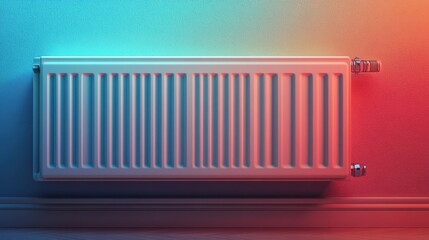 Poster - A thermal image of a working radiator, showcasing heat distribution across its surface.