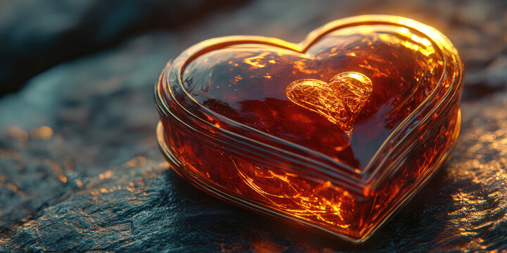 A Heart-Shaped Box with a Heart in the Background in 8K Vibrant Resolution for Romantic and Gift Design