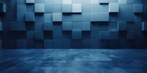 Poster - Blue Smooth Wall Textured Background in 8K High Resolution, Sleek and Modern Design for Professional Use