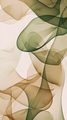Poster - Soft, flowing shapes in muted olive green intertwine gracefully, evoking a sense of tranquility. The gentle movement of these organic forms invites the viewer to immerse in their soothing beauty