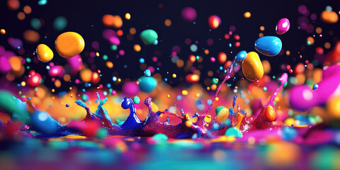 Poster - Abstract Colorful Splash 3D Background for Generative and Dynamic Art Projects