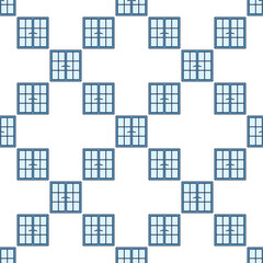 Poster - Closed Window vector blue seamless pattern
