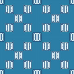 Poster - Opened Glass Window vector blue seamless pattern