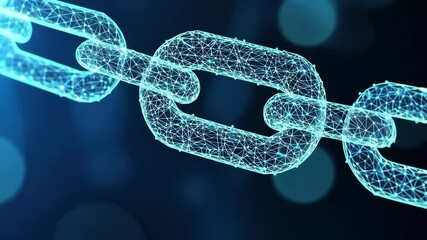 Poster - Digital Chain Link Connected with Technology, Symbolizing Security and Connectivity