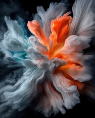 Poster - Explosive colorful light bursts abstract art digital creation dark background dynamic view chaotic energy