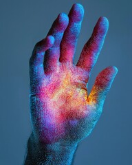 Poster - Biometric payment technology innovation high-end academy digital art futuristic environment close-up view security concept