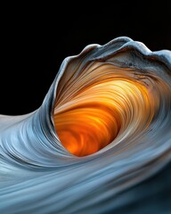 Poster - Dynamic flow of liquid gold and silver arcs nature's art abstract dark background close-up fluid motion