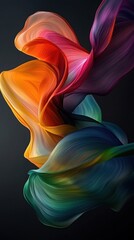 Poster - Dynamic flowing abstract art studio digital creation vibrant colors close-up fluid rainbow streaks for visual impact
