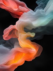 Poster - Dynamic neon streaks flowing through abstract shapes digital art vibrant colors dark background artistic concept