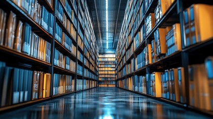 Poster - Vast Perspective of Organized Documents in an Online Database with Colorful Folders and File Storage Architecture