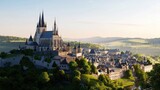 Hilltop Castle Town at Sunrise