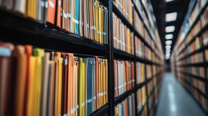 Poster - extensive library of organized files and folders in a modern electronic document management system f