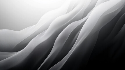 Poster - Flowing waves of light and shadow create a serene abstract composition
