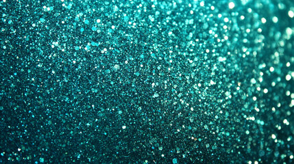 Poster - Shimmering turquoise background filled with sparkling light reflections in soft focus