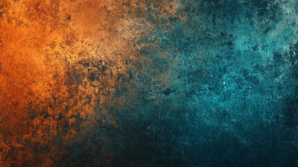Poster - Vibrant abstract texture blending orange and teal hues creating a striking visual experience
