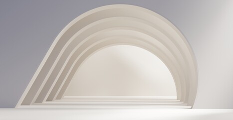 Poster - Abstract White empty interior room background, 3d rendering.