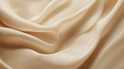 Poster - Soft beige fabric drapes creating elegant textures and folds in natural light