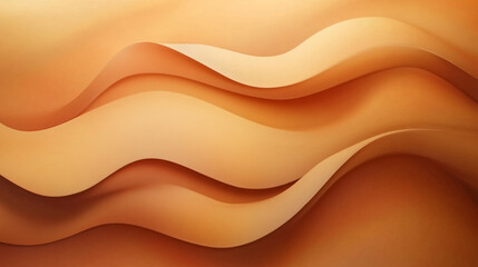 Poster - Wavy abstract design with warm orange tones and smooth curves