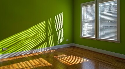 Poster - Sunlit room with green walls.