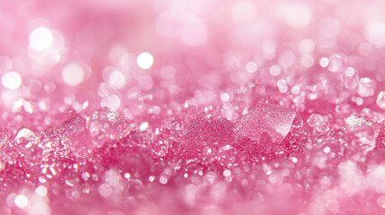 Poster - Sparkling pink crystals glimmer under soft light in a captivating display of color and texture