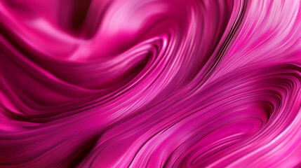 Poster - Vibrant pink waves create a mesmerizing abstract design with flowing patterns and depth