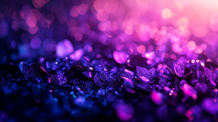 Poster - Vibrant colored crystals reflect light creating a dreamy atmosphere at night