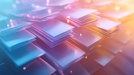 Poster - abstract concept of online document approval process enhanced by ai technology with colorful light e