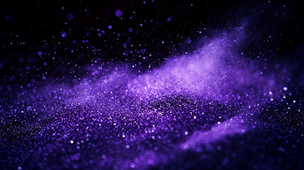 Poster - Colorful purple dust particles swirl in a captivating display of beauty and motion