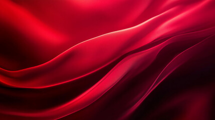Poster - Flowing red fabric captures light and creates depth in elegant display