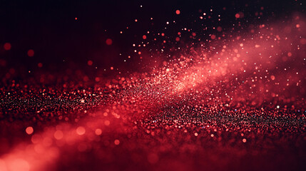 Poster - Vibrant red particles scattering elegantly in the air during a celebration or event