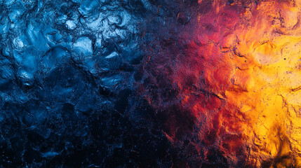 Poster - Colorful abstract patterns in blue, orange, and black creating a vibrant visual experience