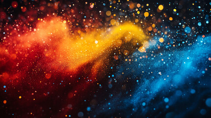 Poster - Vibrant colors blend in an artistic representation of dynamic energy and movement
