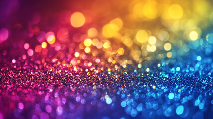 Poster - Vibrant glitter backdrop with multicolored bokeh in an artistic arrangement
