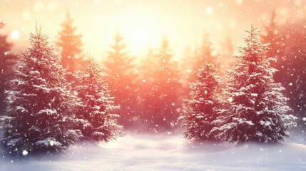Poster - A dramatic red Christmas gradient with sparkling snow particles and radiant light beams.