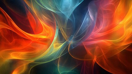 Poster - Abstract Colorful Swirling Energy Flowing Dynamic Vibrant Artistic Digital Design Illustration Background Texture Image red web wave blue light lines 