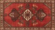© Anomal - Old Persian carpet with pattern. top view. Old Red Persian Carpet Texture, abstract ornament