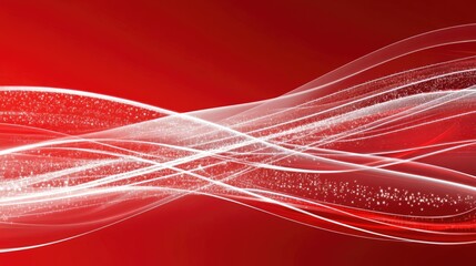 Poster - A vibrant red background featuring glowing glitter effects and radiant light streaks, perfect for a celebratory design.