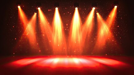 Poster - A vibrant red background with soft glowing light effects and smooth gradients creating a dynamic atmosphere.