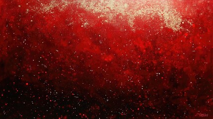 Poster - A vibrant red gradient featuring twinkling stars and elegant festive sparkles.