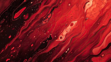 Poster - A warm red abstract background with flowing gradients and artistic splashes of color, creating a dynamic, expressive feel with plenty of copy space.