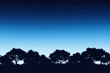 Wall Mural - A dark sky with a few trees in the foreground