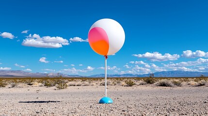 Wall Mural - colorful balloon in desert landscape