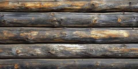 Wall Mural - Rough textured horizontal wooden planks background in dark brown with variations in hue and natural imperfections creating a rustic feel