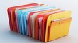 © Planetz - Colorful File Folders Organized for Business and Technology Purposes on a Clean Workspace Background for Internet Company Use
