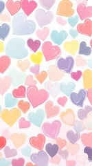 Poster - Small pastel Heart love doodle backgrounds heart creativity.